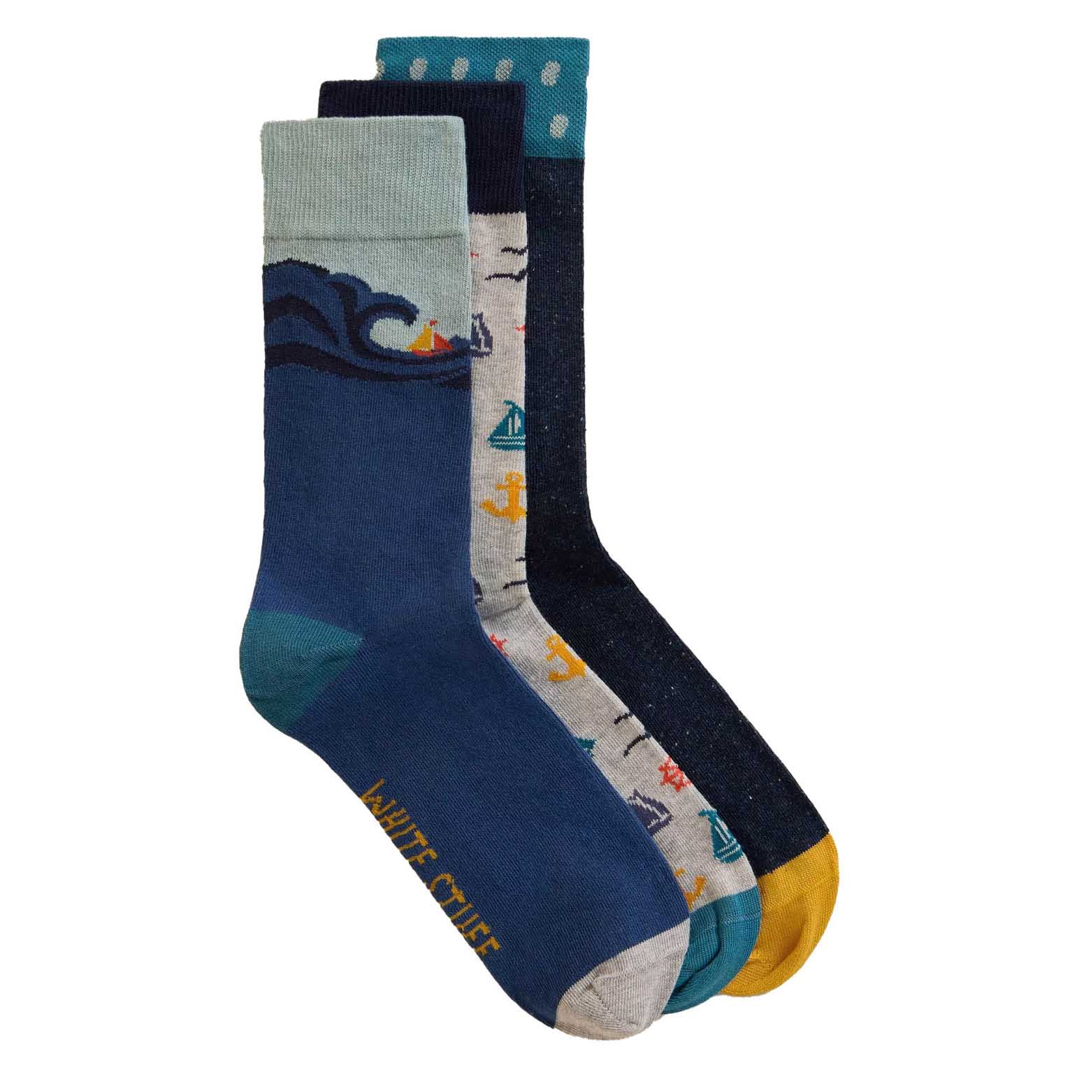 White Stuff Sail Away Socks - 3 Pack